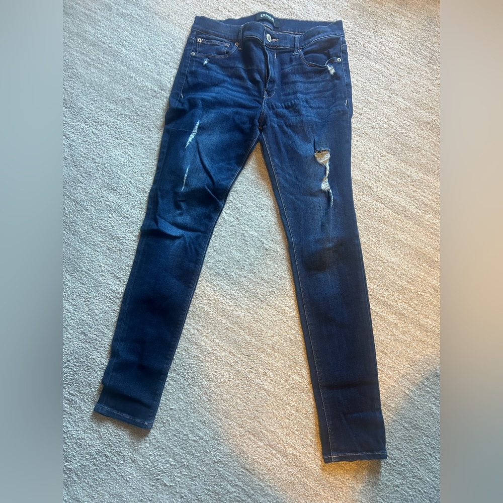 Express Distressed Blue Women's Jeans